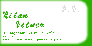 milan vilner business card